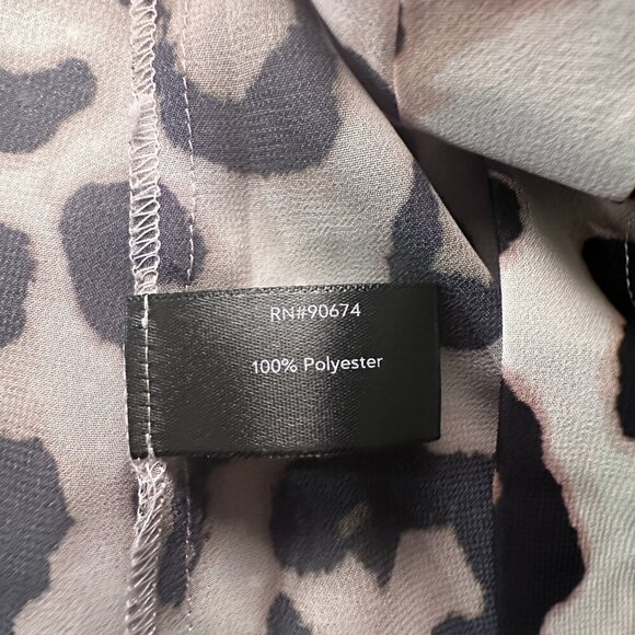 Women's 10 Boston Proper Leopard Print Button Down Sheer-Like Print - Picture 6 of 7